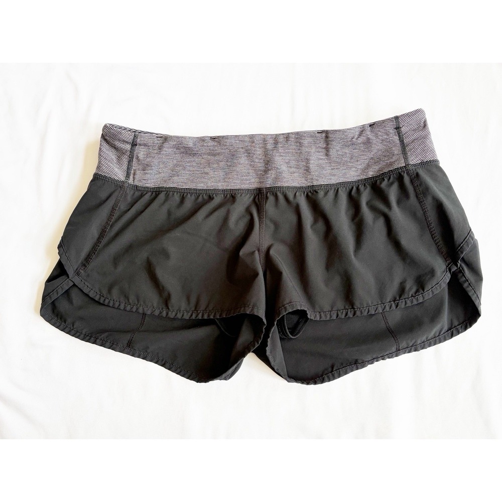 LULULEMON Size 8 Black Lined Shorts Running